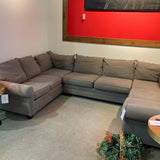 3pc U-Shape Fabric Rollarm SECTIONAL 136w90d36h