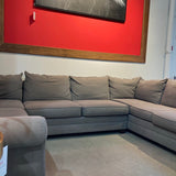 3pc U-Shape Fabric Rollarm SECTIONAL 136w90d36h