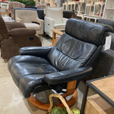 Stressless Ekornes Leather Recliner RECLINERS Black 34w25d39h