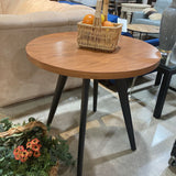 Round Wood & Metal Bistro Table FURNITURE 31.5d30h