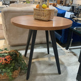 Round Wood & Metal Bistro Table FURNITURE 31.5d30h