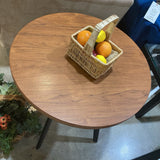 Round Wood & Metal Bistro Table FURNITURE 31.5d30h