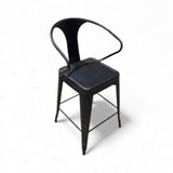 Industrial Modern Metal Counter Height BAR/COUNTER STOOL Black 19w16d39h