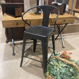 Industrial Modern Metal Counter Height BAR/COUNTER STOOL Black 19w16d39h