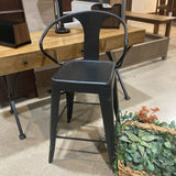 Industrial Modern Metal Counter Height BAR/COUNTER STOOL Black 19w16d39h