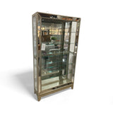 Pulaski Wide Hardwood Aged Silver Curio Display Cabinet CABINET 46w14d82h