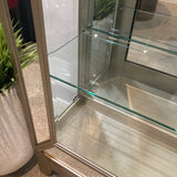 Pulaski Wide Hardwood Aged Silver Curio Display Cabinet CABINET 46w14d82h