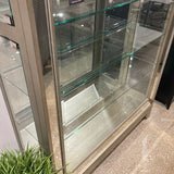 Pulaski Wide Hardwood Aged Silver Curio Display Cabinet CABINET 46w14d82h