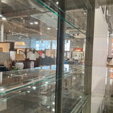 Pulaski Wide Hardwood Aged Silver Curio Display Cabinet CABINET 46w14d82h