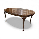 Oval Mahogany Queen Anne Style DINING TABLE 66w44d29h