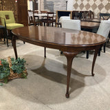 Oval Mahogany Queen Anne Style DINING TABLE 66w44d29h