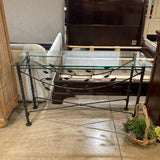 Wrought Iron Base w/ Glass Top CONSOLE TABLE 48.5w17d28h