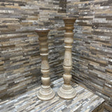 2pc Set Weathered Wooden Candles ACCESSORIES 4d24h