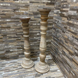2pc Set Weathered Wooden Candles ACCESSORIES 4d24h