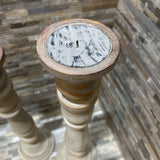 2pc Set Weathered Wooden Candles ACCESSORIES 4d24h