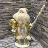 Santa Figurine HOLIDAY ITEMS Ivory/Gold 8w6d20h