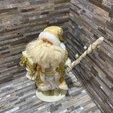 Santa Figurine HOLIDAY ITEMS Ivory/Gold 8w6d20h
