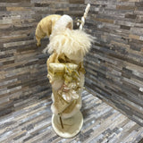 Santa Figurine HOLIDAY ITEMS Ivory/Gold 8w6d20h