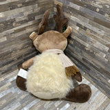 Peppermint Square Sitting Reindeer Plush HOLIDAY ITEMS 10w7d13h