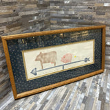 American Folk Art In Wood Frame ART WORK 21x11