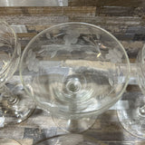 Princess House 8pc Set Etched Glasses ACCESSORIES 3.5d5.5h