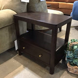 Wood Single Drawer NIGHTSTAND Dark Brown 24w14d24h