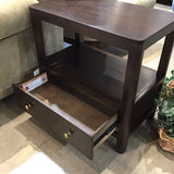 Wood Single Drawer NIGHTSTAND Dark Brown 24w14d24h