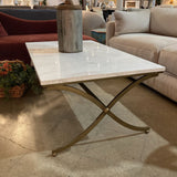 Pamina Marble & Brass COFFEE/COCKTAIL TABLE 48w28d18h