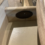 Skilling Driftwood Demilune CONSOLE TABLE 31Wx13.5Dx32H