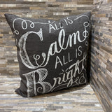 All is Calm All is Bright Down Filled Pillow HOLIDAY ITEMS 18"
