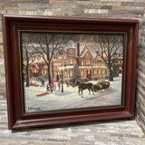 Hargrove Signed Serigraph on Canvas Numbered 22/450 - Victorian Christmas ART WORK 20Wx16.5H