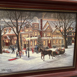 Hargrove Signed Serigraph on Canvas Numbered 22/450 - Victorian Christmas ART WORK 20Wx16.5H