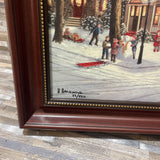 Hargrove Signed Serigraph on Canvas Numbered 22/450 - Victorian Christmas ART WORK 20Wx16.5H