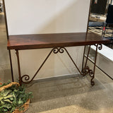 Rustic Wood Top w/ Wrought Cast Iron Legs CONSOLE TABLE 52Wx18Dx31H