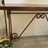 Rustic Wood Top w/ Wrought Cast Iron Legs CONSOLE TABLE 52Wx18Dx31H