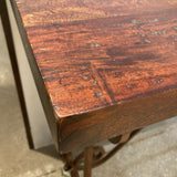 Rustic Wood Top w/ Wrought Cast Iron Legs CONSOLE TABLE 52Wx18Dx31H