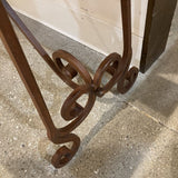 Rustic Wood Top w/ Wrought Cast Iron Legs CONSOLE TABLE 52Wx18Dx31H