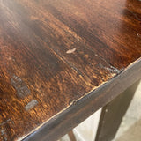 Rustic Wood Top w/ Wrought Cast Iron Legs CONSOLE TABLE 52Wx18Dx31H