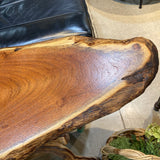 Arizona Artisan Live Edge w/ Turquoise Inlay & Sculptural Branch Base CONSOLE TABLE 36Wx12Dx29H