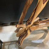 Arizona Artisan Live Edge w/ Turquoise Inlay & Sculptural Branch Base CONSOLE TABLE 36Wx12Dx29H