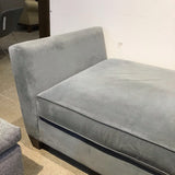 Crate & Barrel Velvet Day Bed CHAISE Blue 87Wx39Dx27H