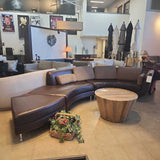 American Leather Menlo 3pc Curved Leather SECTIONAL 185w34d31h