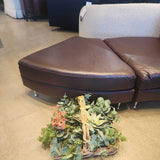 American Leather Menlo 3pc Curved Leather SECTIONAL 185w34d31h