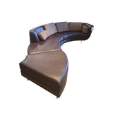 American Leather Menlo 3pc Curved Leather SECTIONAL 185w34d31h