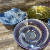Set pf 5 Colorful Reverse Painted Glass Bowls ACCESSORIES 8Wx2.5H