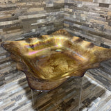 Reverse Painted Wavy Edge Glass Platter ACCESSORIES 14Wx3H