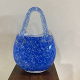 Art Glass Purse Vase ACCESSORIES 5.5Wx3.5Dx8H