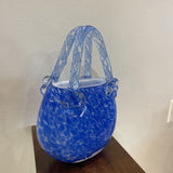 Art Glass Purse Vase ACCESSORIES 5.5Wx3.5Dx8H