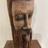 Jamaican Carved Wood Man's Head Figure ACCESSORIES 3Wx9.5H