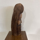 Jamaican Carved Wood Man's Head Figure ACCESSORIES 3Wx9.5H